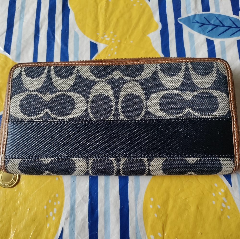 Coach Denim zip wallet